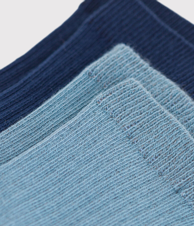 Juego de 2 pares de calcetines lisos para ni&ntilde;o/ni&ntilde;a multicolor