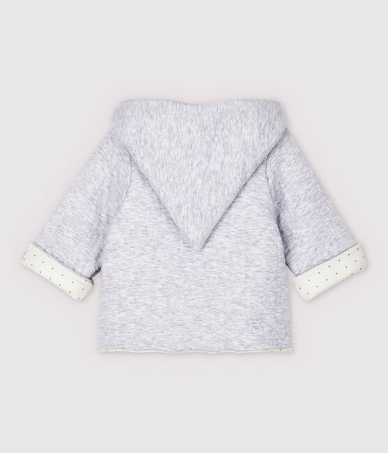 Chaqueta con capucha gris de bebé de tejido tubular acolchado de algodón ecológico gris POUSSIERE CHINE