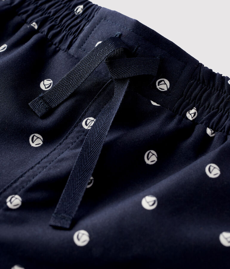 Ba&ntilde;ador reciclado estampado para ni&ntilde;o azul/blanco