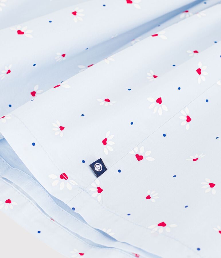 Vestido infantil de algod&oacute;n sin mangas azul FRAICHEUR/blanco MULTICO