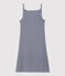 Vestido de tirantes de algodón ORGÁNICO de mujer azul SMOKING/blanco MARSHMALLOW