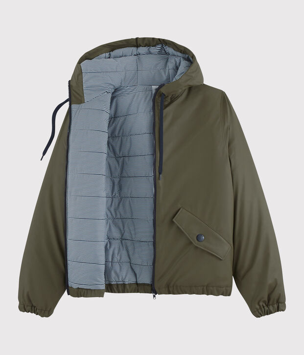 Impermeable acolchado reciclado unisex marron