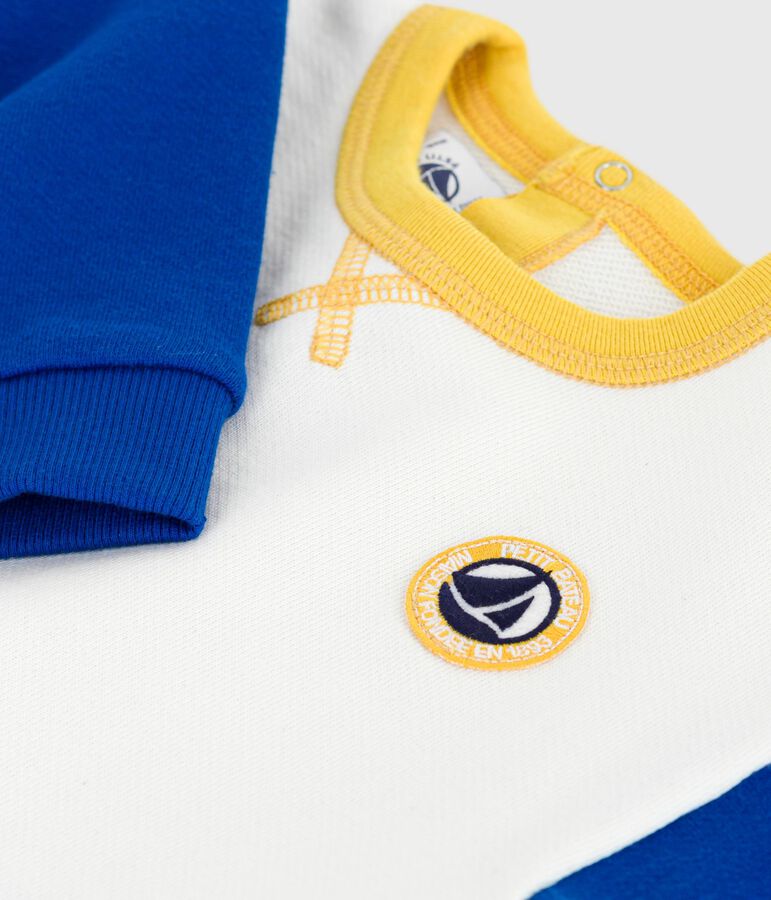 Sudadera de algod&oacute;n colorblock para beb&eacute; crudo/multicolor