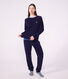 Pijama liso de rizo de algod&oacute;n para mujer