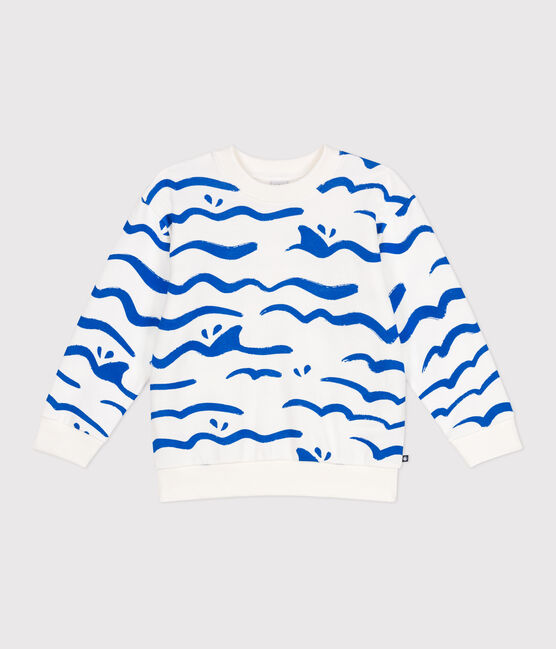 Sudadera infantil de algodón con estampado blanco MARSHMALLOW/blanco MULTICO