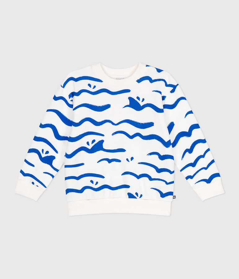Sudadera infantil de algod&oacute;n con estampado blanco/multicolor