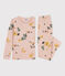 Pijama snugfit de algodón con flor para niña rosa SALINE/blanco MULTICO