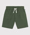 Pantalón corto infantil de sarga de algodón y lino verde CROCO