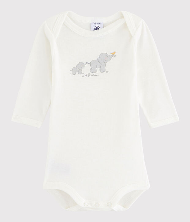 Bodi de manga larga de beb&eacute; ni&ntilde;a/ni&ntilde;o blanco