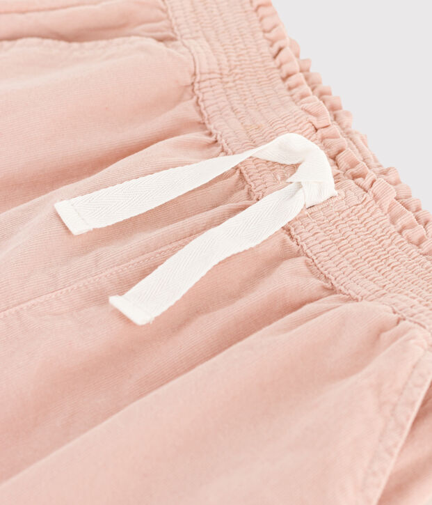 Pantal&oacute;n ancho de micro pana de ni&ntilde;a rosa