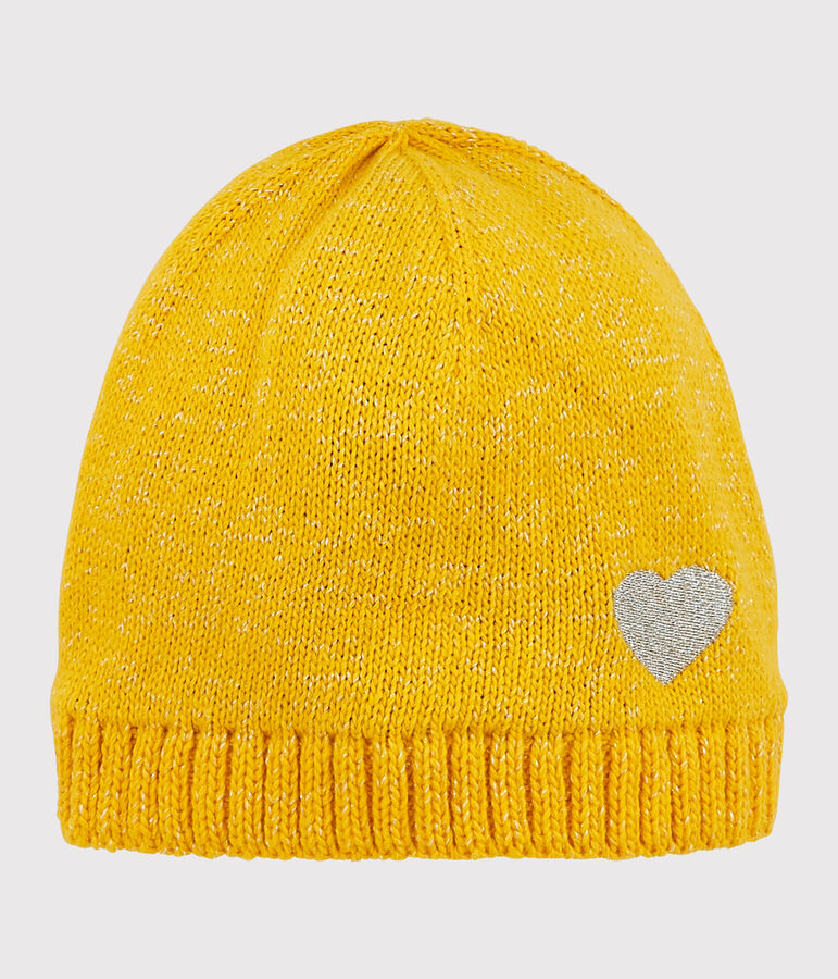 Gorro para ni&ntilde;a amarillo/gris