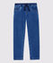 Pantalón de corte normal de tejido vaquero orgánico de niño azul DENIM BLEU DELAVE