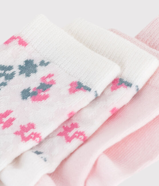 2 pares de calcetines de algodón con estampado de flores para bebé variante 1
