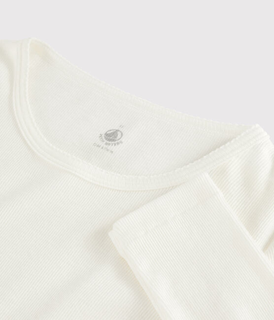 Camiseta de lana y algodón para mujer blanco MARSHMALLOW
