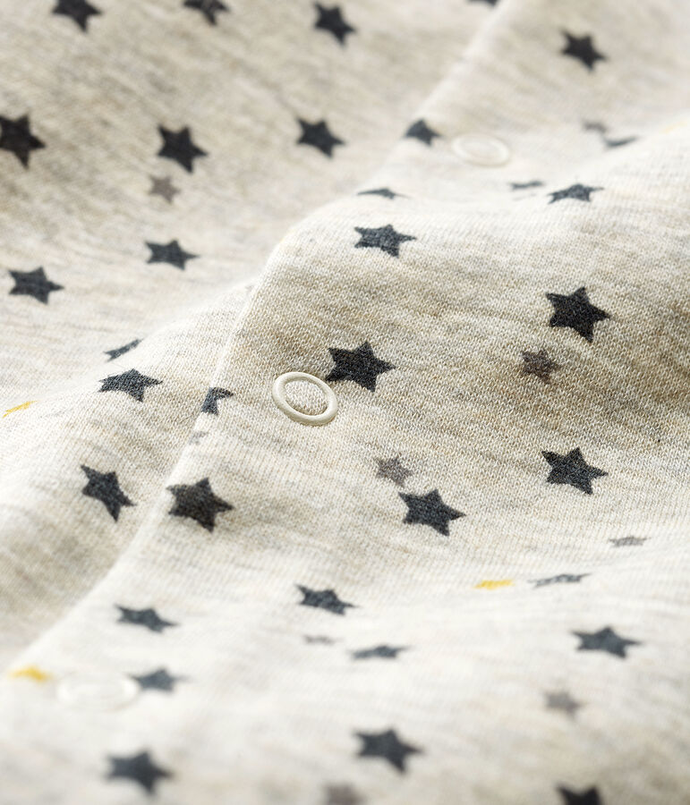 Buzo de beb&eacute; largo de lana y algod&oacute;n beige/multicolor