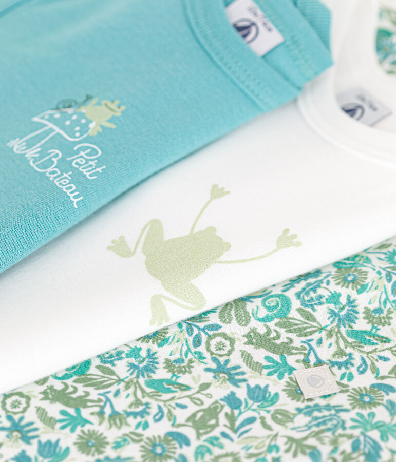 Juego de 3 bodis de beb&eacute; de manga corta de algod&oacute;n multicolor