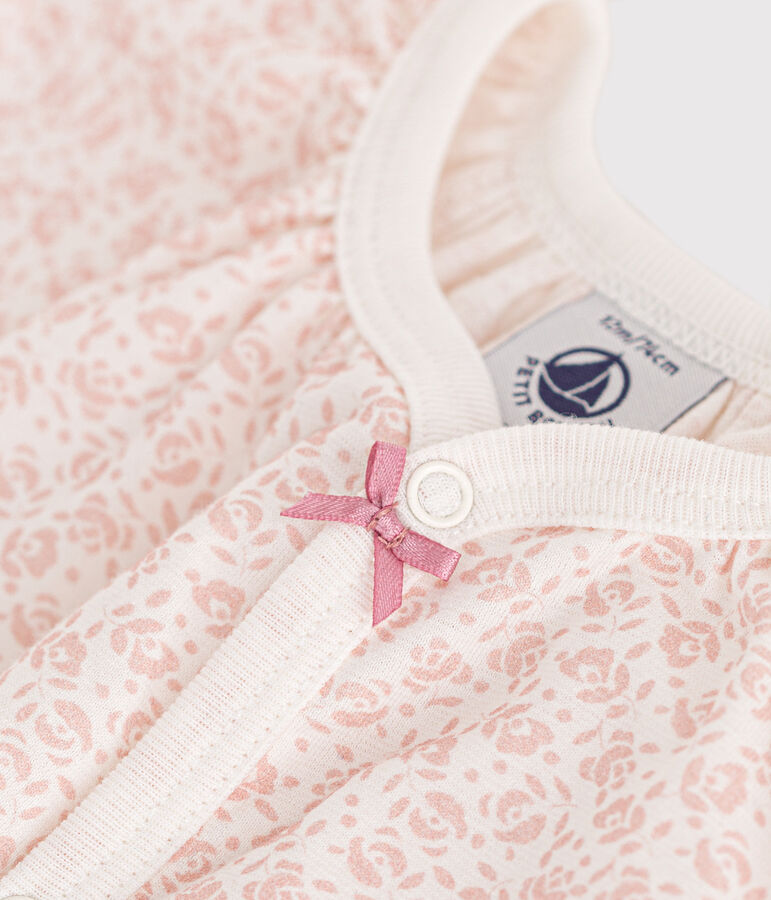 Mono corto de algod&oacute;n estampado de flores para beb&eacute; MARSHMALLOW/ PANTY