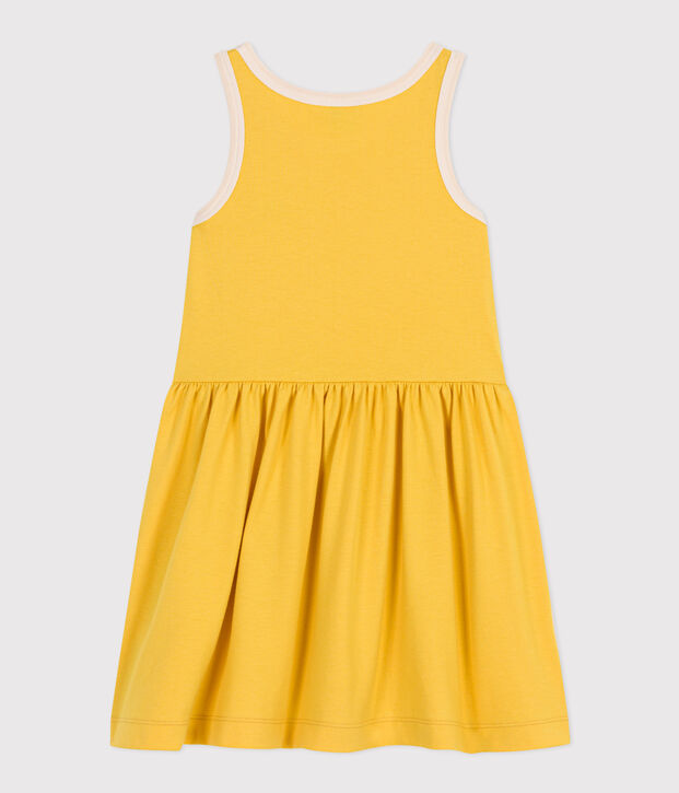 Vestido de algod&oacute;n sin mangas para ni&ntilde;a amarillo/crudo