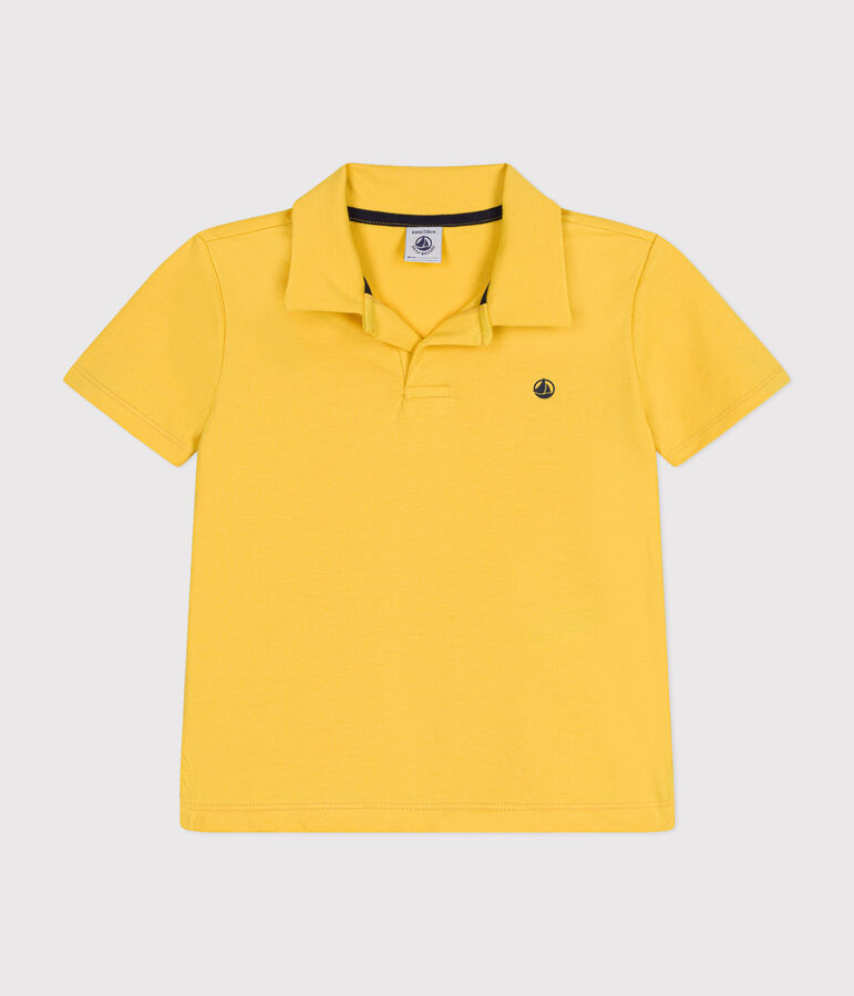 Polo de manga corta de algod&oacute;n para ni&ntilde;o amarillo