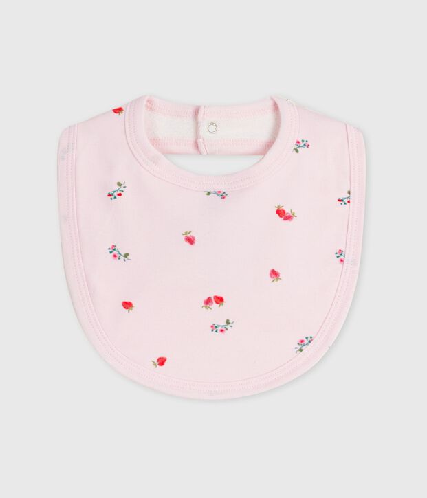 Babero de algod&oacute;n estampado para reci&eacute;n nacido rosa/multicolor
