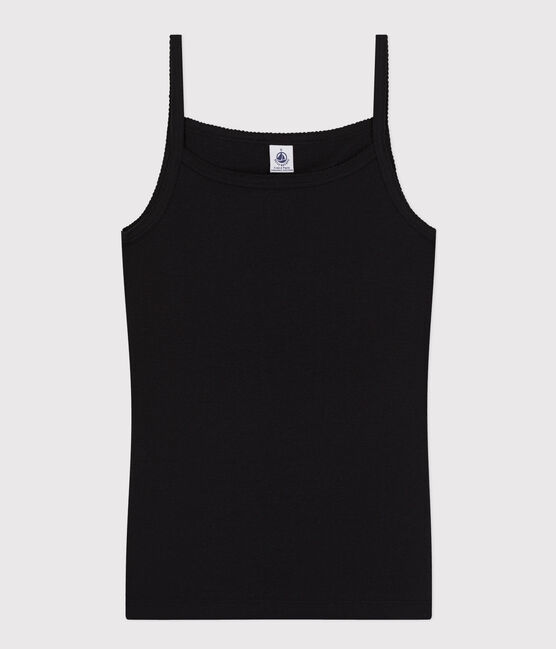 Camiseta de tirantes L'ICONIQUE de algodón ORGÁNICO de mujer negro NOIR