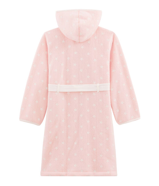 Bata de casa infantil de polar rosa MINOIS/blanco MARSHMALLOW