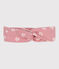 Bandeau enfant en gaze de coton imprimé fleurs rosa CHARME/blanco MARSHMALLOW