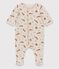 Pelele estampado de terciopelo orgánico para bebé beige MONTELIMAR/gris MARSHMALLOW