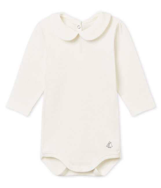 Body con cuello Claudine para bebé niña blanco MARSHMALLOW