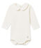 Body con cuello Claudine para bebé niña blanco MARSHMALLOW