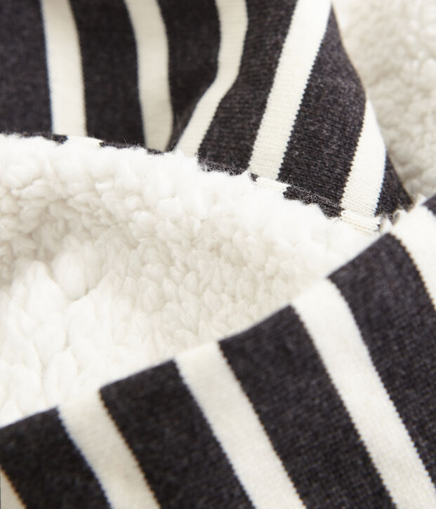 Bufanda reversible de mujer gris/blanco