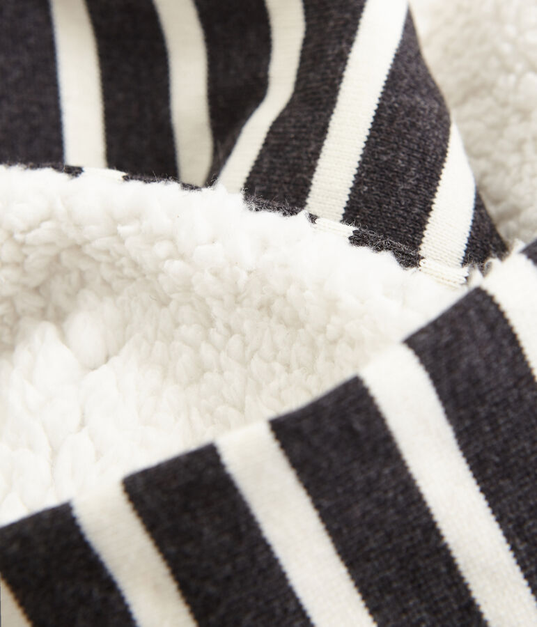 Bufanda reversible de mujer gris/blanco