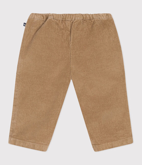 Pantalón de pana lisa para bebé beige ROCHE CLAIR