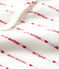 Pijama enterizo sin pies de Petit Bateau con "Je T'aime" en jacquard de bebé blanco MARSHMALLOW/rojo TERKUIT