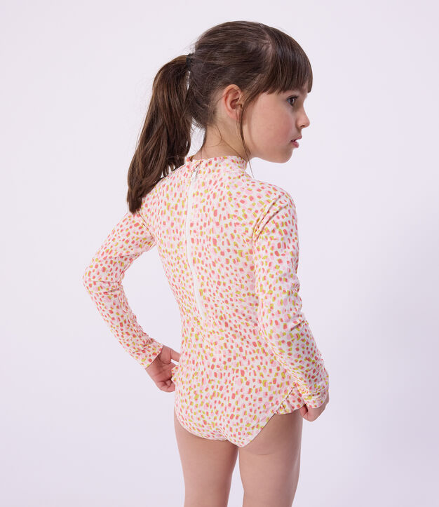 Ba&ntilde;ador infantil de manga larga con estampado blanco/multicolor
