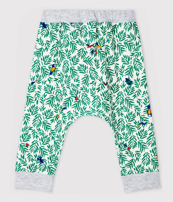 Pantalón de canalé estampado de bebé niño blanco MARSHMALLOW/blanco MULTICO