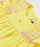 Vestido infantil de algod&oacute;n de manga corta amarillo