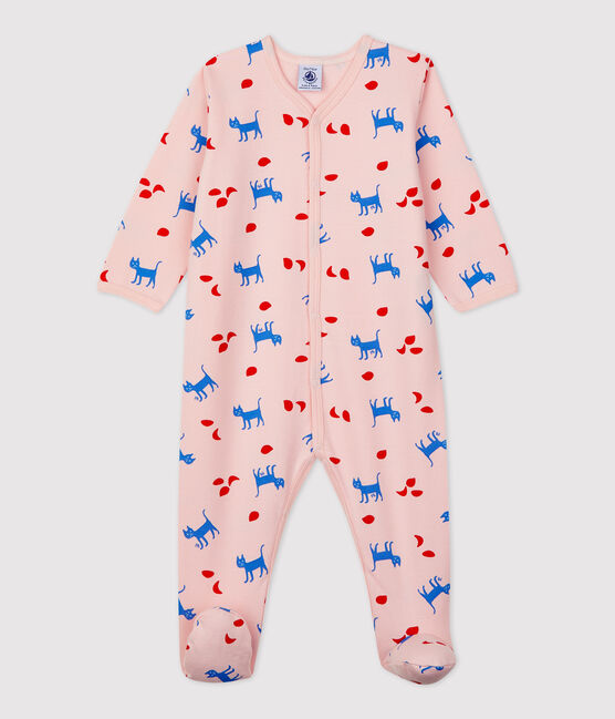 Pijama de felpa con estampado de fantasía para bebé rosa MINOIS/blanco MULTICO