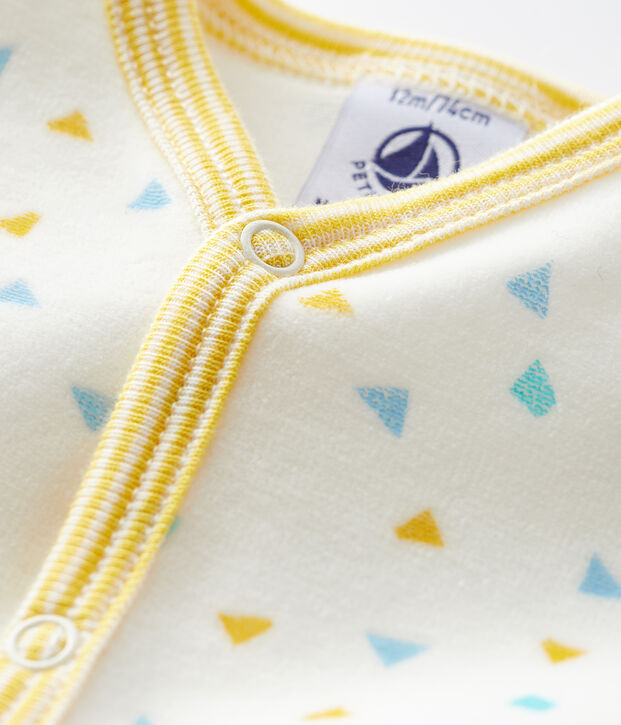 Pelele de terciopelo con estampado de confetis para beb&eacute; blanco/multicolor