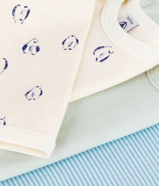 Juego de bodis de algodón de manga larga con estampado de pingüinos para bebé variante 1