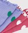 2 pares de calcetines infantiles de algod&oacute;n con estampado de coraz&oacute;n multicolor