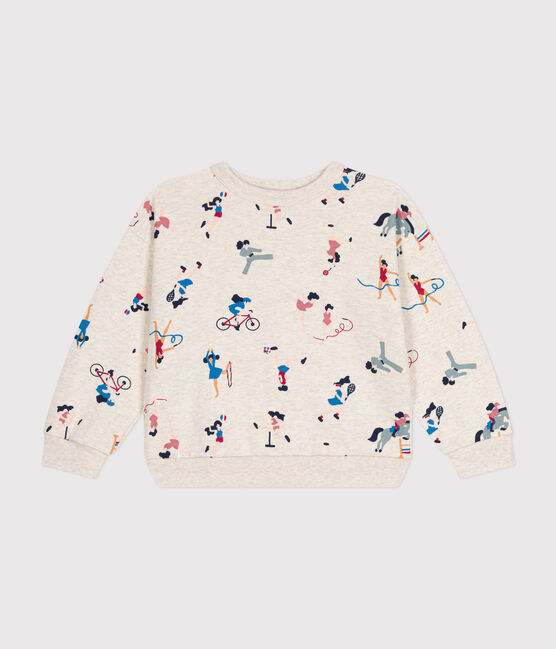 Sudadera de felpa para niña beige MONTELIMAR/blanco MULTICO
