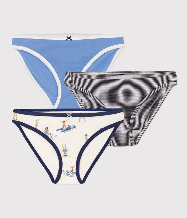 Juego de 3 braguitas de algod&oacute;n para mujer multicolor