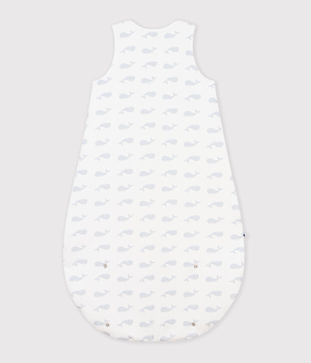 Saco de algod&oacute;n para beb&eacute; con estampado de ballena TOG 3 blanco/azul
