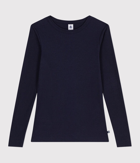 Camiseta Icónica de manga larga de lana y algodón para mujer azul SMOKING