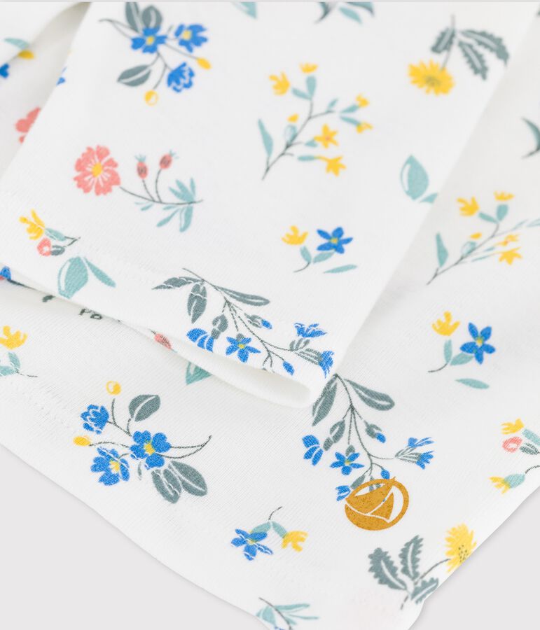 C&aacute;rdigan estampado de algod&oacute;n de ni&ntilde;a blanco MARSHMALLOW/blanco MULTICO