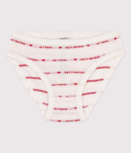Braguita de algodón de niña blanco MARSHMALLOW/rojo TERKUIT