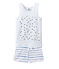 Pijama corto blanco ECUME/azul BLEU/ OR