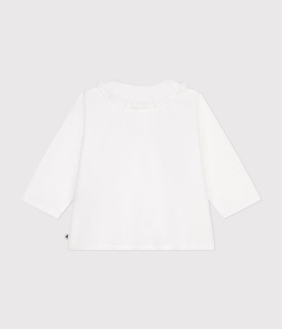 Blusa de piqué de algodón para bebé blanco ECUME