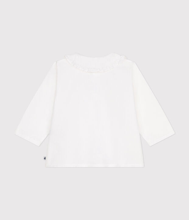 Blusa de piqu&eacute; de algod&oacute;n para beb&eacute; blanco